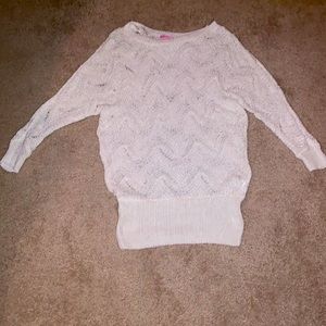 Lilly Pulitzer white knitted oversized sweater, XS/S